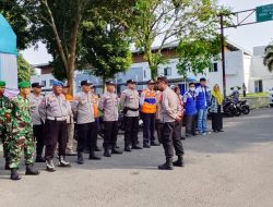 Giat Apel Pagi Pospam mudik lebaran tahun 2026 di Depan Terminal Kertawangunan Kuningan.