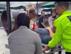 Ops Ketupat Lodaya 2026, Polisi Sigap Tangani Pemudik Terjatuh di Rest Area