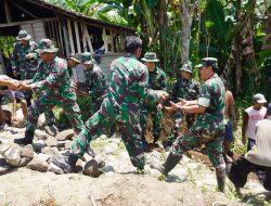 Warga Desa Bolo Antusias, Dibantu Anggota Kodim 0724/Boyolali Siapkan Acara Peletakan Batu Pertama Jembatan Garuda