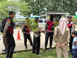 Sat Samapta Polres Majalengka Sambangi Pemudik di Rest Area KM 164 Tol Cipali