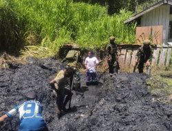 Binter Peduli Lingkungan, Satgas Yonif 521/DY Bersama Warga Gelar Aksi Bersih di Distrik Kurima, Yahukimo