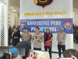 Polda Jambi Gelar Konferensi Pers, DPO Narkotika Berhasil Ditangkap di Tanjab Barat