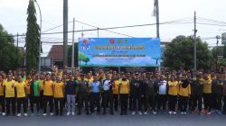 Olahraga Bersama Peringati Hari K3 Sedunia, Dandim Majalengka Tekankan Sinergi TNI-Polri