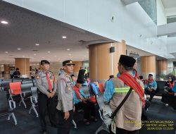 Polres Majalengka Sukses Amankan Pemberangkatan Jemaah Haji Kloter 9 di BIJB Kertajati
