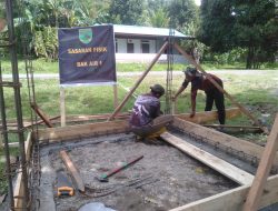 Pembangunan Bak Penampungan Air Bersih TMMD Ke-128 Kodim 1801/Manokwari Capai Tahap Pemasangan Rangka Besi