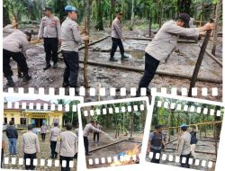 Polsek Muara Sabak Timur Tertibkan Lokasi Diduga Arena Judi Sabung Ayam di Parit 7.