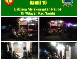 Malam Hari Tetap Siaga, Babinsa dan Bhabinkamtibmas Sambi Patroli Jaga Kondusifitas Wilayah