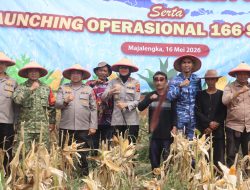 Dukung Asta Cita Presiden RI, Kapolres Majalengka Ikuti Panen Raya Jagung Serentak dan Groundbreaking Gudang Pangan