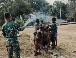Presiden RI dan Kepala Staf Angkatan Darat Hadir untuk Rakyat,Melalui Satgas Yonif 123/Rajawali Bangun Sumur Bor di Gereja Kristus Raja Mappi