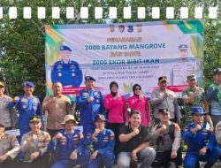 Menjelang HUT Bhayangkara ke-80, Ditpolairud Polda Jambi dan Polres Tanjab Barat Tanam 2.000 Mangrove serta Tebar 2.000 Bibit Ikan