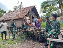 Satgas Yonif 123/Rajawali Pererat Silaturahmi Melalui Anjangsana di Kampung Senggo