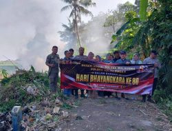 Sambut HUT Bhayangkara ke-80, Polsek Malausma Gelar Aksi Bhakti Sosial Bersihkan Lingkungan Desa Banyusari