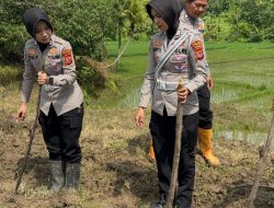 ​Satlantas Polres Kuningan Bersinergi dengan Dinas Pertanian Pantau Ketahanan Pangan di Desa Cibulan