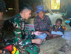Yonif 645/Gty Gerakkan Binter Anjangsana, Satgas Yonif 645/Gty Berikan Pelayanan Kesehatan bagi Warga Distrik Eragayam