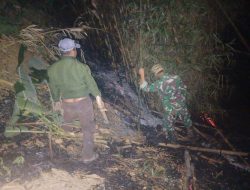 Gerak Cepat Babinsa Koramil 1702/Maja Bantu Padamkan Kebakaran Hutan Bambu di Maja Utara, Api Berhasil Dikendalikan