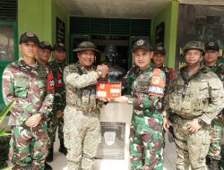 Satgas Pamtas RI-Malaysia Yonarmed 19/Bogani Terima Kunjungan Pegawai Memerintah Batalion Ketiga Rejimen Renjer Diraja Malaysia