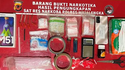 Komitmen Perang Melawan Narkoba, Sat Narkoba Polres Majalengka Gulung Pengedar Sabu dan Sita 35 Paket Siap Edar.
